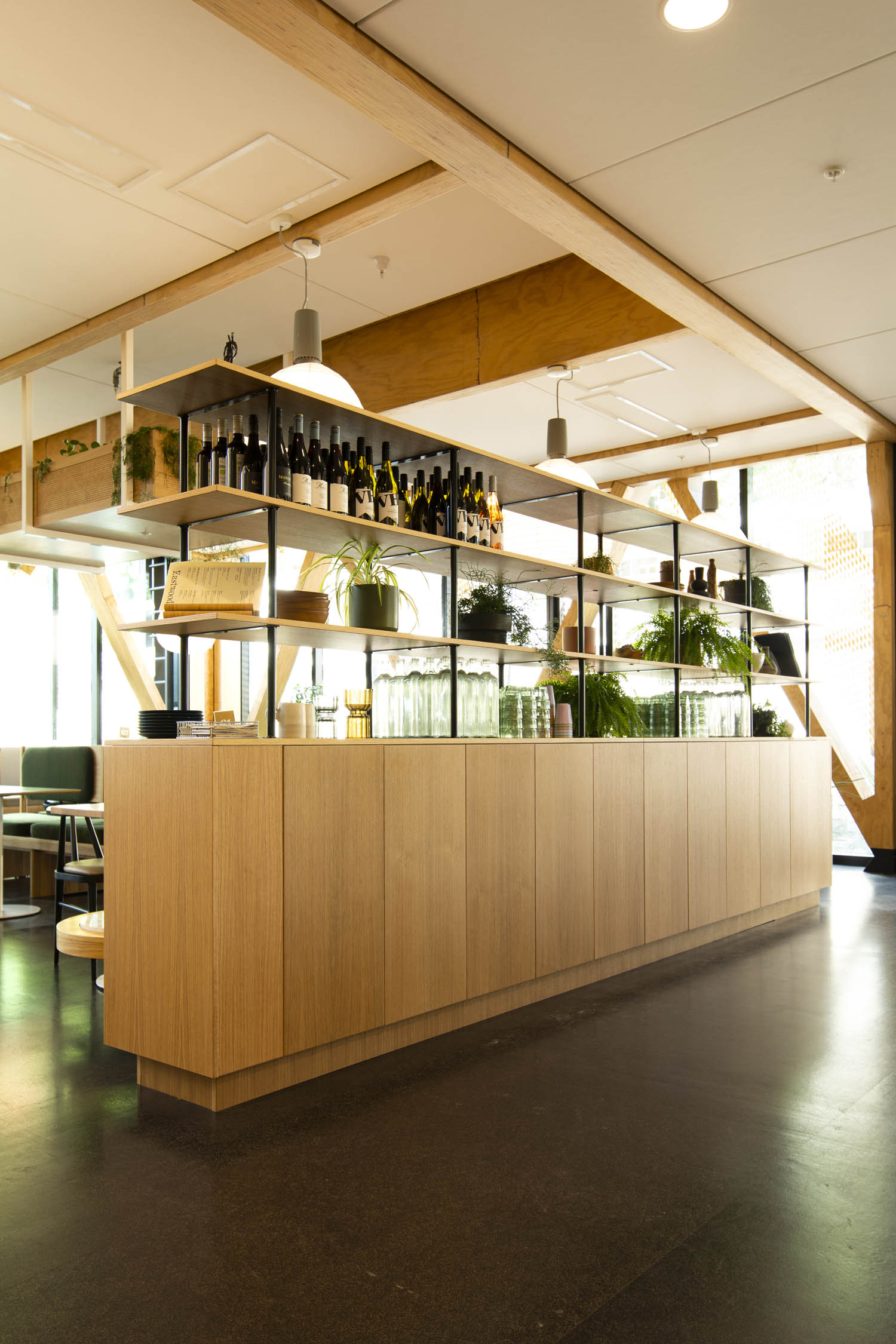 Cabinets & Custom shelves - Eastwood Cafe Rotorua Cafe Fitout by Redwood Joinery